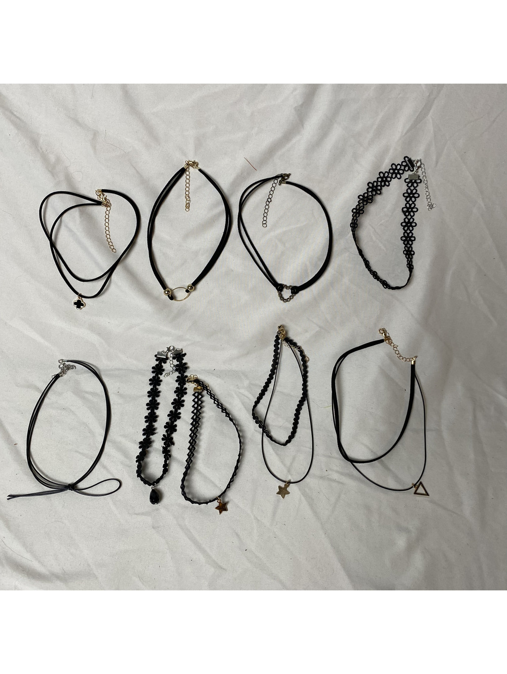 Y2K Retro 90s Black choker necklace set
